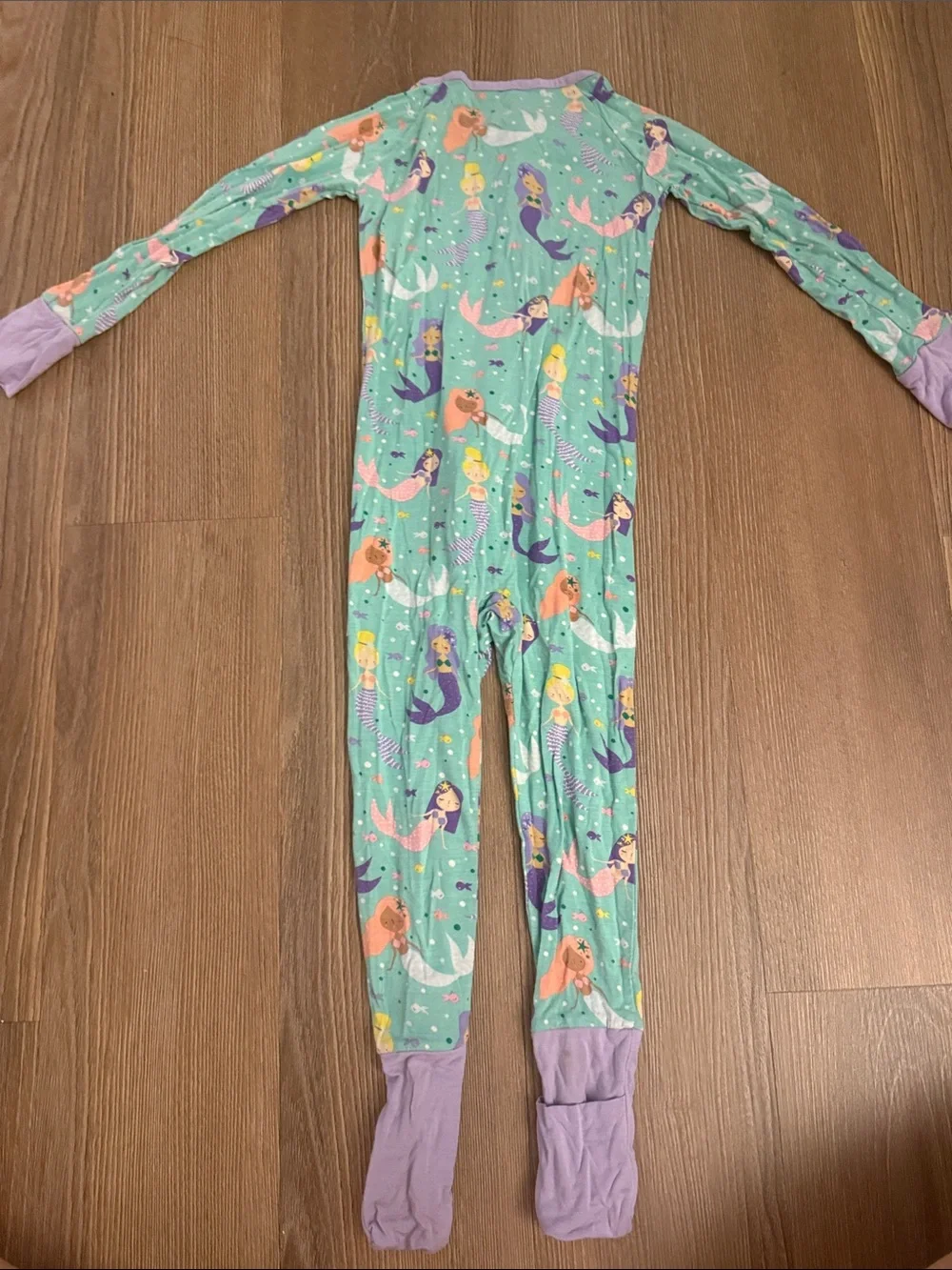 Little Sleepies convertible footie teal mermaid print - 2T